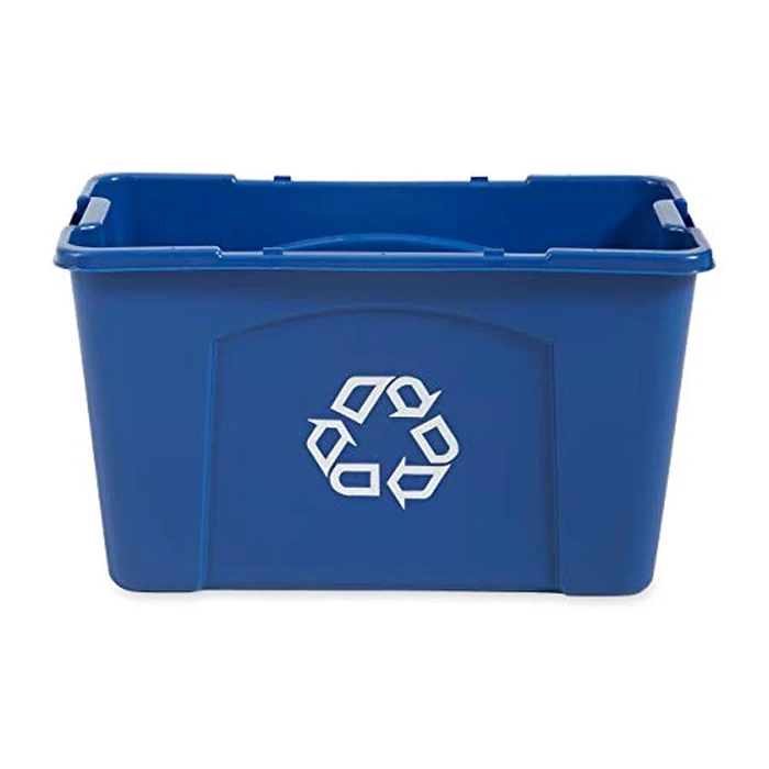 Rubbermaid Commercial Products Stackable Recycling Bin, 18 Gallon, Blue Storage Container, For Garage/Kitchen use for Boxes/Paper Recycle (Pack of 6) by Rubbermaid Commercial Products - Image 2