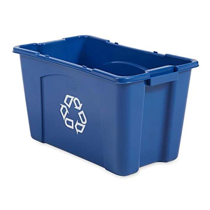 Rubbermaid Commercial Products Stackable Recycling Bin, 18 Gallon, Blue Storage Container, For Garage/Kitchen use for Boxes/Paper Recycle (Pack of 6) by Rubbermaid Commercial Products - Image 3