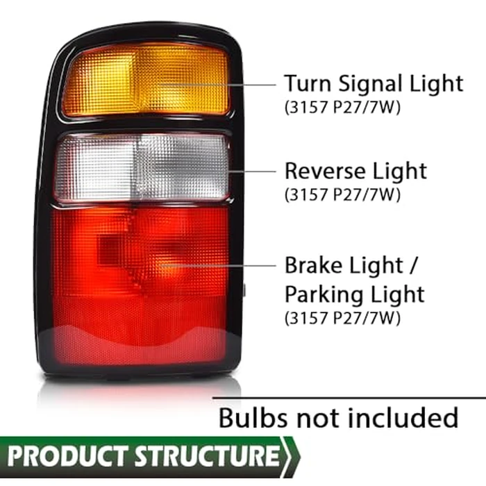GRAND ORANGE Rear Tail Light Assembly Rear Lights Tail Lamp Compatible with Chevy Suburban Tahoe 2000-2006, Fits GMC Yukon/Yukon Denali/Denali XL 2000-2006 w/o Bulbs by GRAND ORANGE - Image 9