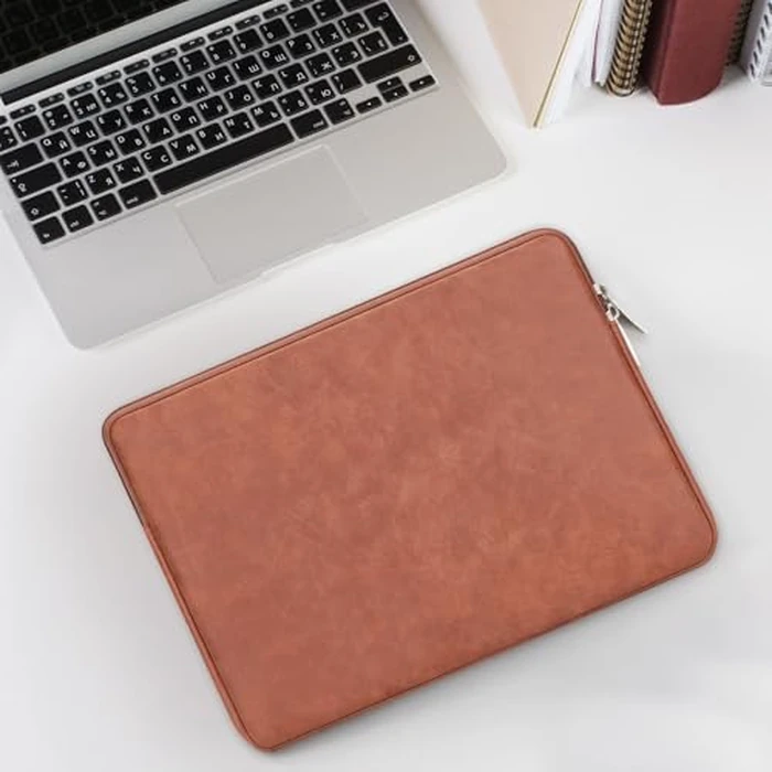 RAINYEAR 16 Inch Laptop Sleeve PU Suede Leather Case Protective Padded Cover Water Resistant Carrying Bag Compatible with 16" MacBook Pro/Max A2780 A2991 A3403 A3186 A2141 A2485 (Brown) by RAINYEAR make life easier - Image 6