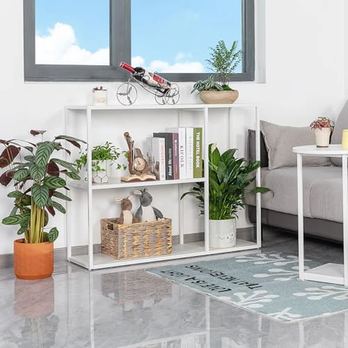 HDANI Console Table, Narrow Entryway Table, 3 Tier Metal Hallway Table, 11.8''Dx39.4''Wx31.5''H(White) by HDANI - Used - Very Good condition