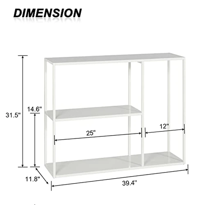 HDANI Console Table, Narrow Entryway Table, 3 Tier Metal Hallway Table, 11.8''Dx39.4''Wx31.5''H(White) by HDANI - Image 4