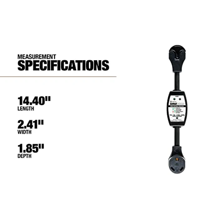 Southwire Surge Protector 120V 30AMP P&R - RV Surge Protector - 30 Amp RV Surge Unit - Circuit Tester - LED Voltage Monitor - Black - Campground Power Safety by Southwire - Image 4