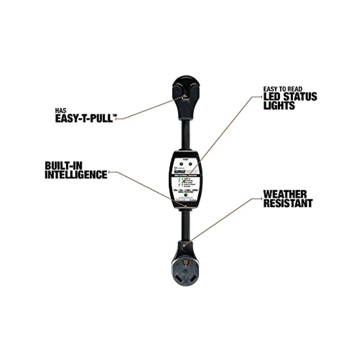 Southwire Surge Protector 120V 30AMP P&R - RV Surge Protector - 30 Amp RV Surge Unit - Circuit Tester - LED Voltage Monitor - Black - Campground Power Safety by Southwire - Image 5