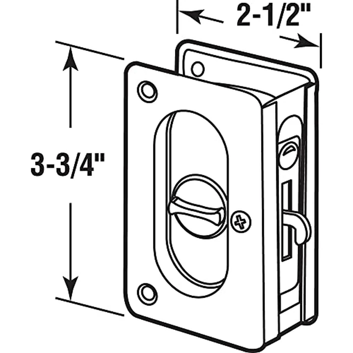 Prime-Line Products N 7367 Pocket Door Privacy Lock with Pull, 3-3/4-Inch, Satin Nickel by Prime-Line - Image 2