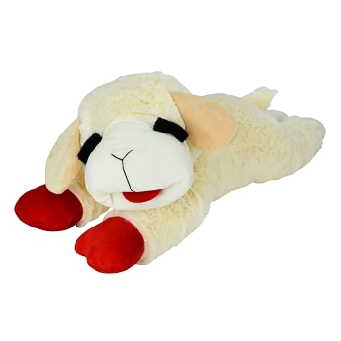 Multipet Lamb Chop Dog Plush Toy - Squeaky Toy for All Dogs - Extra Soft Plush - Stuffed Animal for Cuddling & Playing - Jumbo (24", Cream) by Multipet - Image 1
