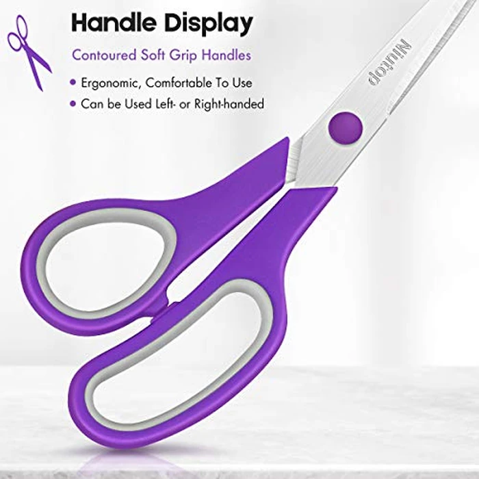 Scissors Bulk Set of 25-Pack, Niutop 8" Multipurpose Sharp Sewing Craft Shears Fabric Scissors for Office Home High/Middle School Student Office Teacher Supplies, Comfort-Grip Right/Left Handles by Niutop - Image 2