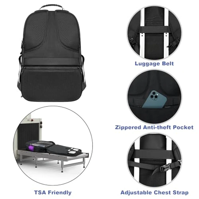 Z-MGKISS 52L Travel Backpack for Women, Large Waterproof Anti-Theft Backpack 17.3 Inch with USB Port, TSA-Approved Daypack, Gifts for Women Teacher Business College, Purple by Z-MGKISS - Image 2