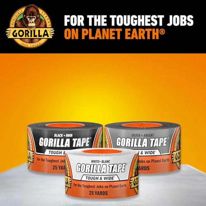 Gorilla Tape Tough & Wide, White Tape, 2.88" x 25 yd (Pack of 1) - Heavy Duty and Weather Resistant for Indoor or Outdoor by GORILLA - Image 2