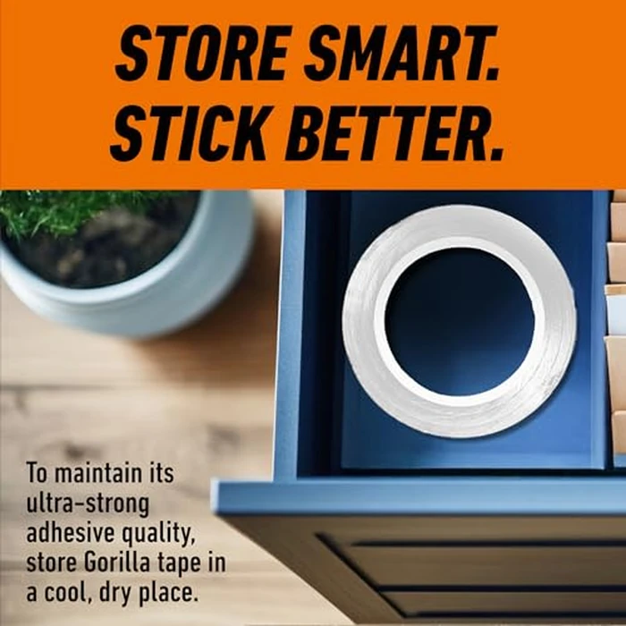 Gorilla Tape Tough & Wide, White Tape, 2.88" x 25 yd (Pack of 1) - Heavy Duty and Weather Resistant for Indoor or Outdoor by GORILLA - Image 4
