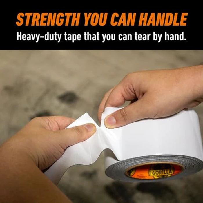 Gorilla Tape Tough & Wide, White Tape, 2.88" x 25 yd (Pack of 1) - Heavy Duty and Weather Resistant for Indoor or Outdoor by GORILLA - Image 5