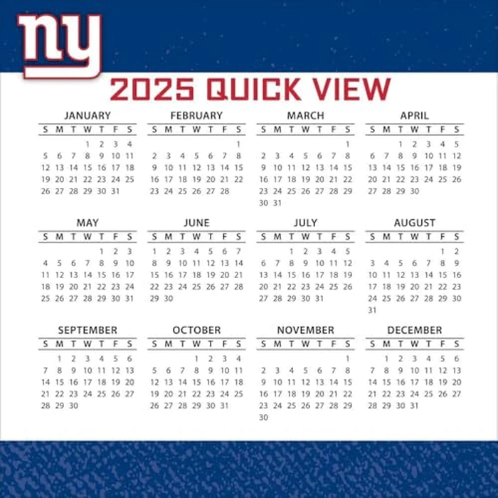 Turner Sports New York Giants 2025 Box Calendar (25998053050) by Turner Licensing - Image 4