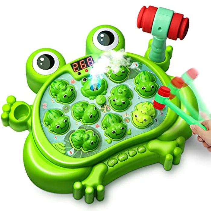 HopeRock Toys for 2 3 4 5 Year Old Boy,Toddler Toys Age 2-4, Whack A Frog Game,with 5 Modes,45 Levels,9 Music Spray and Light-up, Baby Toy Gifts for Early Learning, Birthday Gift for Toddler Boy Toys by HopeRock - Used - Like New condition - US$27.07