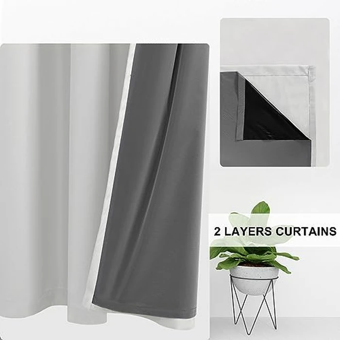 DWCN 100% Blackout Curtains 54 inches Long for Bedroom Thermal Insulated for Small Windows with Black Liner for Kitchen Thermal Insulated Draperies with Grommet Design (Cream,52" W x 54" L) 2 Panels by DWCN - Image 3