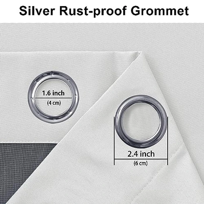 DWCN 100% Blackout Curtains 54 inches Long for Bedroom Thermal Insulated for Small Windows with Black Liner for Kitchen Thermal Insulated Draperies with Grommet Design (Cream,52" W x 54" L) 2 Panels by DWCN - Image 4