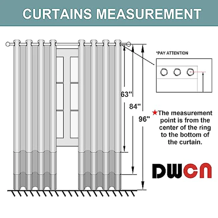 DWCN 100% Blackout Curtains 54 inches Long for Bedroom Thermal Insulated for Small Windows with Black Liner for Kitchen Thermal Insulated Draperies with Grommet Design (Cream,52" W x 54" L) 2 Panels by DWCN - Image 6