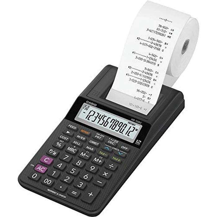 Casio HR-10RC Mini Desktop Printing Calculator | Portable | 12-Digit Display | One-Color Printer | Tax & Currency | Ideal for Taxes, Bookkeeping & Accounting Tasks, Black by Casio - Used - Very Good condition - US$23.73