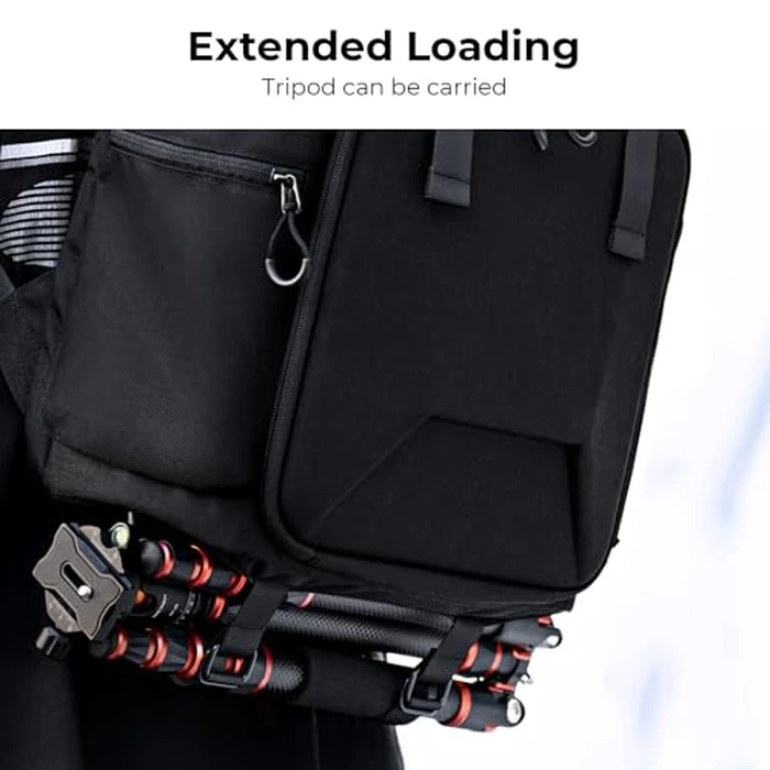 K&F Concept Camera Backpack, Hard Shell Camera Bag, Large Capacity Photography Backpack with 15.6" Laptop Compartment & Tripod Holder & Rain Cover, Backpack for DSLR SLR Cameras and Accessories by K&F CONCEPT - Image 6