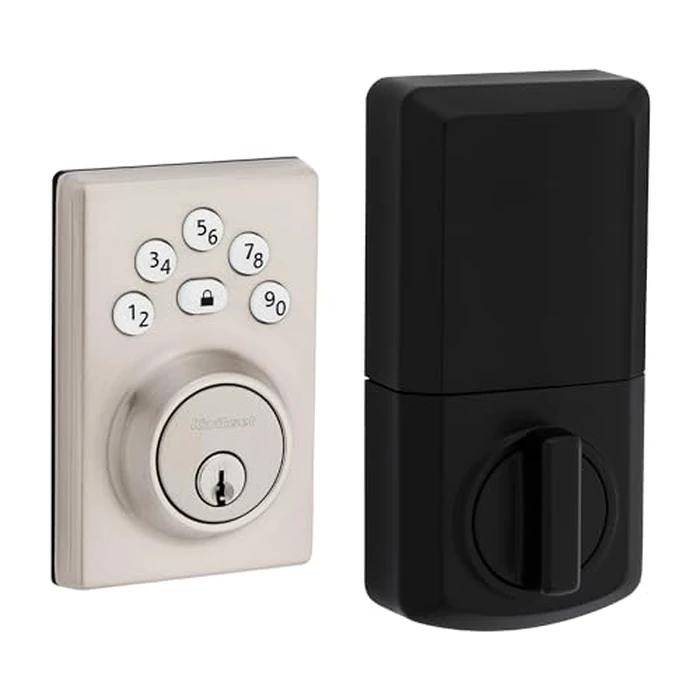 Kwikset Powerbolt 240 5-Button Keypad Satin Nickel Contemporary Electronic Deadbolt Door Lock, Featuring Convenient Keyless Entry, Customizable User Codes and Auto Locking by Kwikset - Used - Acceptable condition - CA$30.74