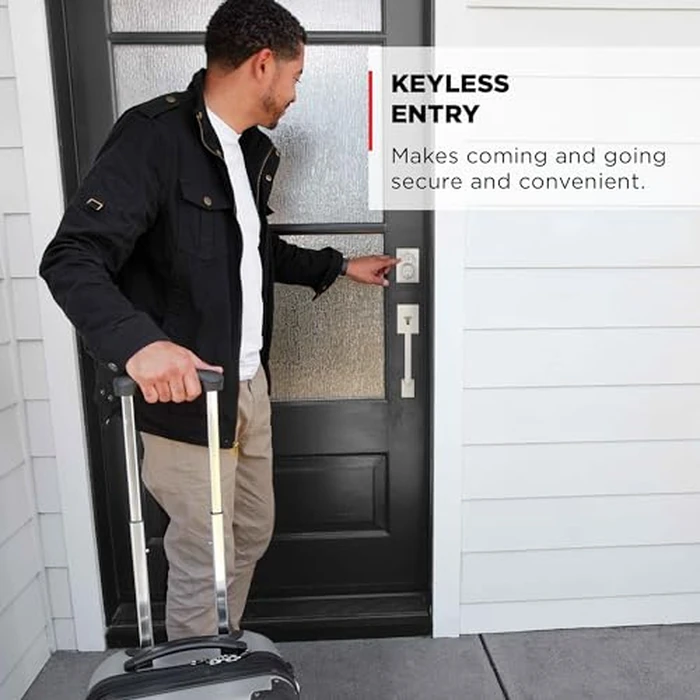 Kwikset Powerbolt 240 5-Button Keypad Satin Nickel Contemporary Electronic Deadbolt Door Lock, Featuring Convenient Keyless Entry, Customizable User Codes and Auto Locking by Kwikset - Image 3