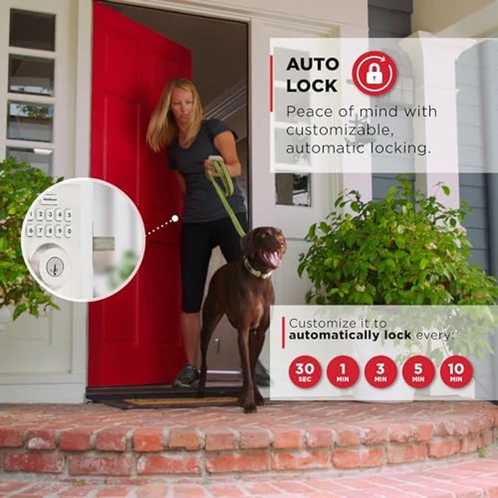 Kwikset Powerbolt 240 5-Button Keypad Satin Nickel Contemporary Electronic Deadbolt Door Lock, Featuring Convenient Keyless Entry, Customizable User Codes and Auto Locking by Kwikset - Image 5