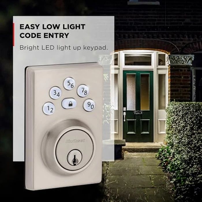 Kwikset Powerbolt 240 5-Button Keypad Satin Nickel Contemporary Electronic Deadbolt Door Lock, Featuring Convenient Keyless Entry, Customizable User Codes and Auto Locking by Kwikset - Image 7