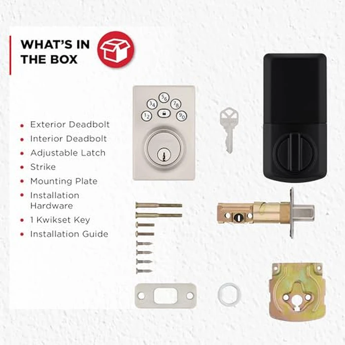 Kwikset Powerbolt 240 5-Button Keypad Satin Nickel Contemporary Electronic Deadbolt Door Lock, Featuring Convenient Keyless Entry, Customizable User Codes and Auto Locking by Kwikset - Image 8
