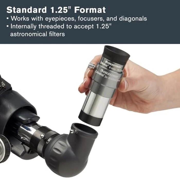 Celestron 93326 Omni Barlow Lens, Silver, 2 x 1.25 Inch by Celestron - Image 4