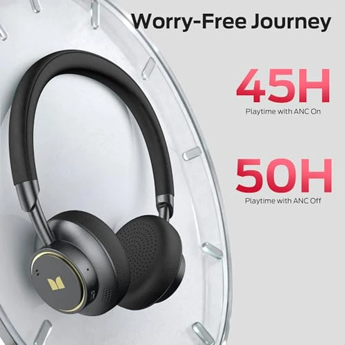 Monster N-Tune mini 02 Noise Cancelling Headphone, Over Ear Headphones Wireless Foldable Design, 50H Playtime Wireless Headphones, Bluetooth 6.0, Adjustable and Comfortable for Travel, Black by Monster - Image 4