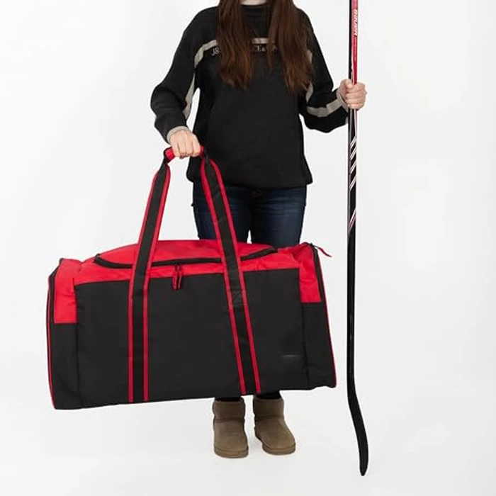 Jetstream Heavy Duty Multi Pocket Large Sports Gym Equipment 3-Pocket Travel Duffel Bag (Red, 32-Inch) by Jetstream - Image 2