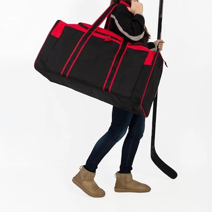 Jetstream Heavy Duty Multi Pocket Large Sports Gym Equipment 3-Pocket Travel Duffel Bag (Red, 32-Inch) by Jetstream - Image 3
