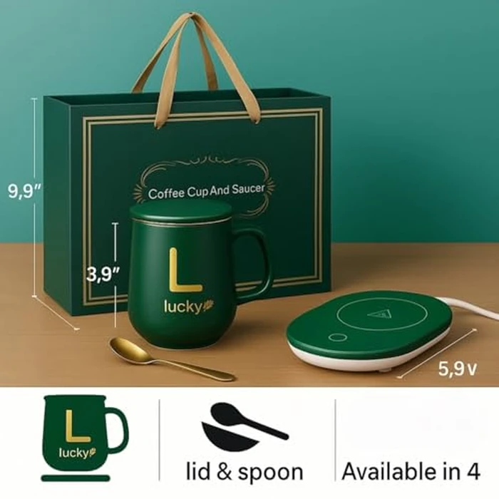 Electronic Warmer Coffee Set (Green) by Generic - Image 2