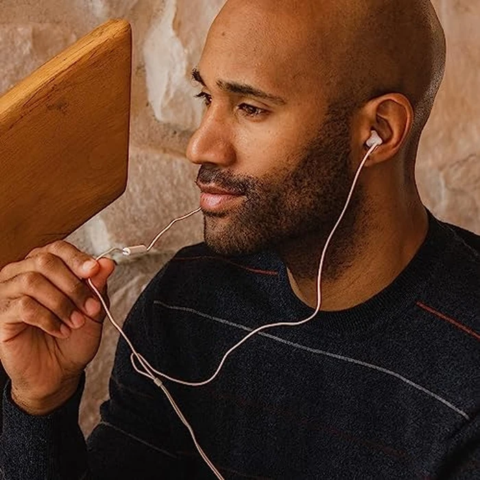 Panasonic ErgoFit Wired Earbuds With Microphone, 3.5mm Jack Wired Headphones with Mic and Call Controller, Ergonomic Custom-Fit Earpieces (S/M/L), for Phones and Laptops - RP-TCM125-W (White) by Panasonic - Image 5