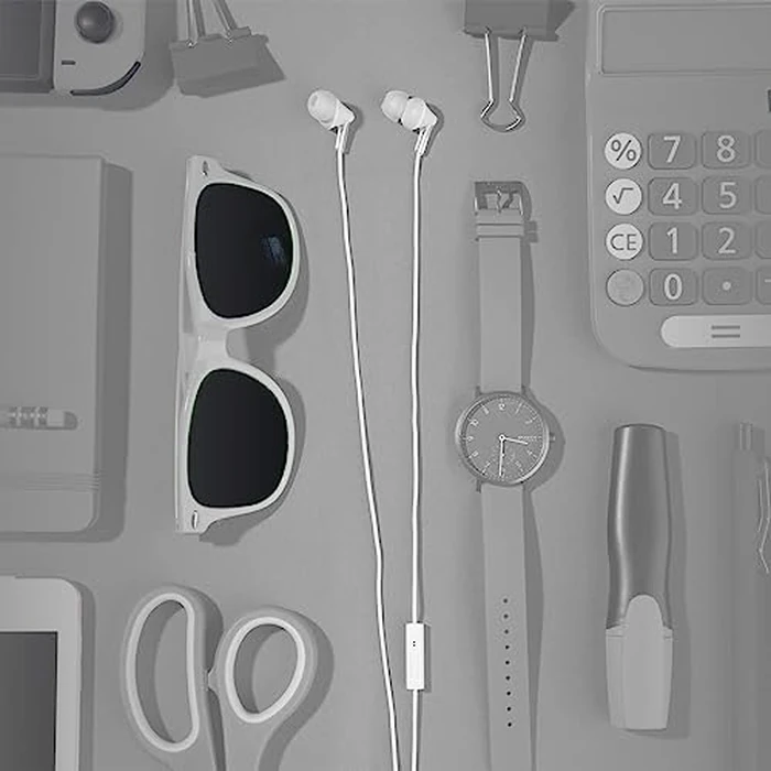 Panasonic ErgoFit Wired Earbuds With Microphone, 3.5mm Jack Wired Headphones with Mic and Call Controller, Ergonomic Custom-Fit Earpieces (S/M/L), for Phones and Laptops - RP-TCM125-W (White) by Panasonic - Image 6