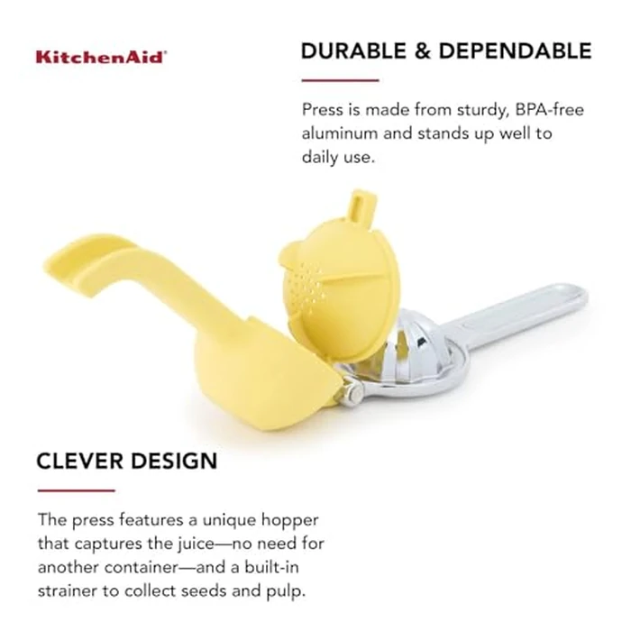 KitchenAid - Citrus Press, Manual Lemon Squeezer Juicer for Lemon, Lime & Orange, Handheld Juicer, Easy Squeeze, Maximum Juice Extraction & Dishwasher Safe by KitchenAid - Image 4