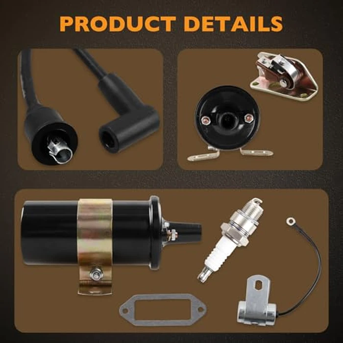 Ignition Coil, Breaker Points, Spark Plug & Wire, Condenser Compatible with Kohler K-Series Tractor K91 K141 K161 K181 K241 K301 K321 K341 Engines by HQPASFY - Image 5