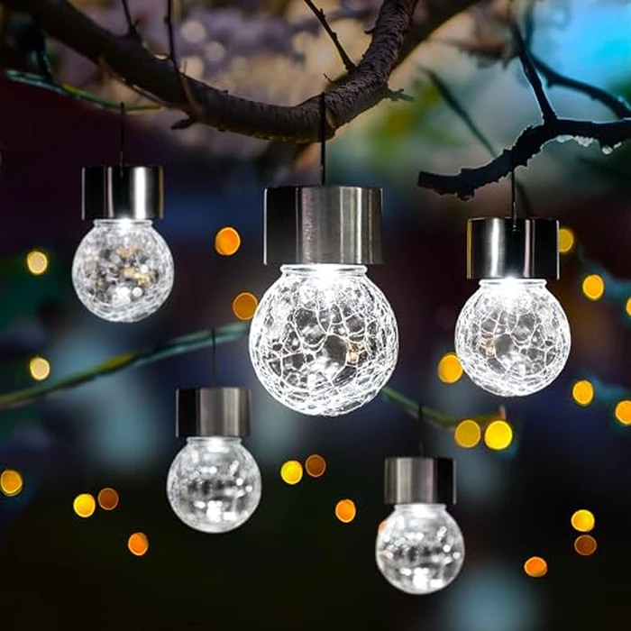 Solpex 12 Pack Hanging Solar Lights Outdoor,Solar Outdoor Lights Decorative, Solar Powered Waterproof Lights, Hanging Globe Light for Garden, Yard, Patio, Lawn, Flower Bed(Cold White) by SOLPEX - Image 1