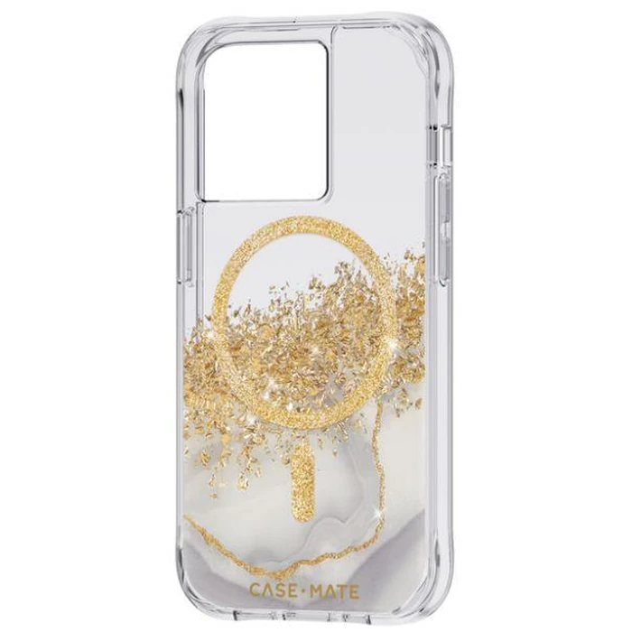 Case-Mate Karat Marble Phone Case with Magsafe for iPhone 14 Pro - Clear/Gold by Case-Mate - Image 4