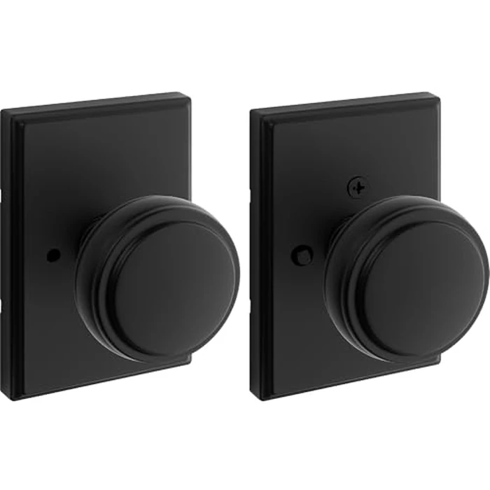Weiser Sora Matte Black Door Knob, Interior Door Handles/Privacy Knobs for Bedroom and Bathroom Doors, Keyless Bathroom/Bedroom Door Lock, Modern Home Décor by Weiser - Image 1