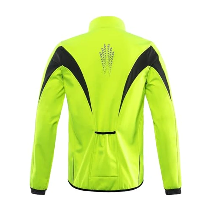 ARSUXEO Winter Warm UP Thermal Softshell Cycling Jacket Windproof Waterproof Bicycle Mountain Bike Clothes 15-K Green Size Medium by ARSUXEO - Image 2