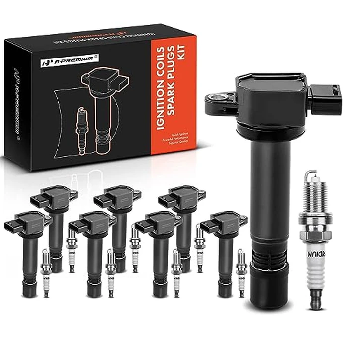 A-Premium Ignition Coils and Spark Plugs Kits Compatible with Volvo XC90 2005-2011, S80 2007-2010, 4.4L 8-PC Set by A-premium - Used - Acceptable condition