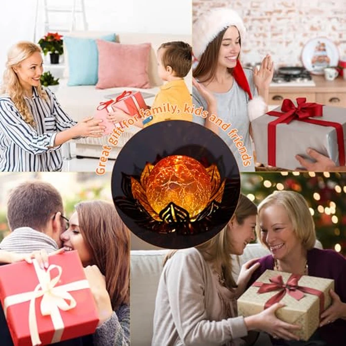 MLKNK Lotus Flower Lamp Solar Garden Lights Yard Art Gardening Gifts for Women Waterproof Led Metal Flower Lights for Patio Porch Pathway Lawn Pond Outdoor Decorations by MLKNK - Image 6