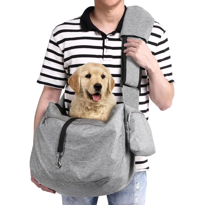 Ownpets Pet Sling Carrier, Fits 15 to 25lbs Extra-Large Dog/Cat Sling Carrier Reversible and Hands-Free Dog Bag with Adjustable Strap and Pocket Shoulder Pad for Outdoor Travel Hiking by Ownpets - Used - Very Good condition