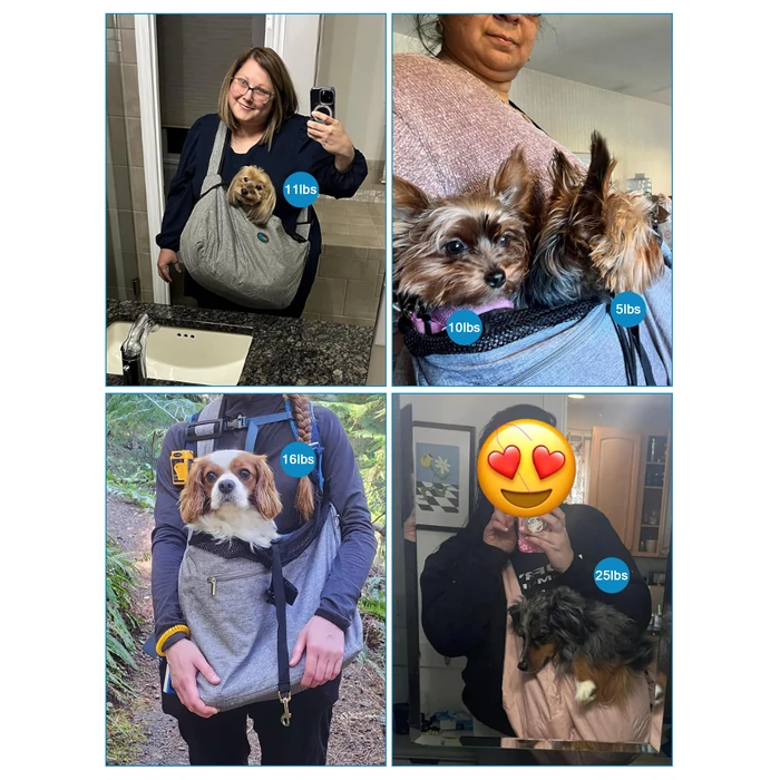 Ownpets Pet Sling Carrier, Fits 15 to 25lbs Extra-Large Dog/Cat Sling Carrier Reversible and Hands-Free Dog Bag with Adjustable Strap and Pocket Shoulder Pad for Outdoor Travel Hiking by Ownpets - Image 5