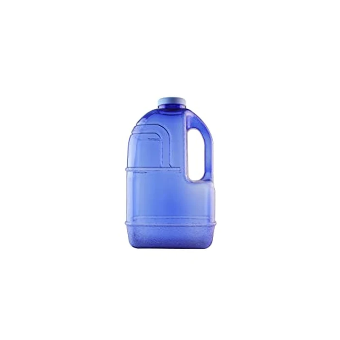 New Wave Enviro 1 Gallon Square BPA Free Bottle with Screw Top Cap and Integrated Handle, Space Saving Design, Ideal for Gym and Outdoor Life, Blue by New Wave Enviro - Image 1