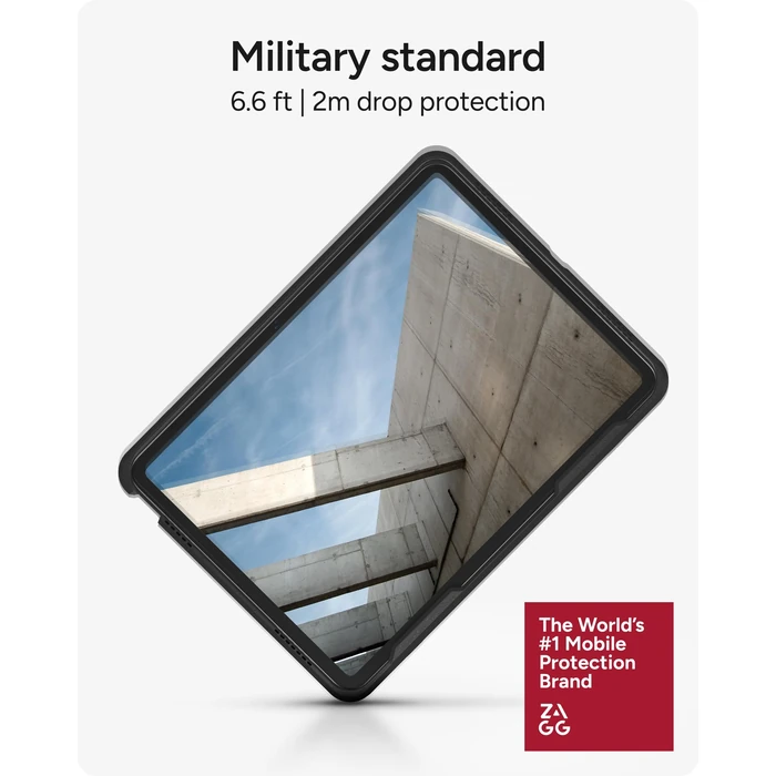 ZAGG Rugged Book iPad 11" (A16)/ 10.9" (Gen 10) Case - Durable Wireless Keyboard Case, Military-Grade Drop Protection, Multi-Device Pairing, Detachable Backlit Keyboard, Black by ZAGG - Image 2