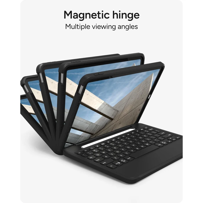 ZAGG Rugged Book iPad 11" (A16)/ 10.9" (Gen 10) Case - Durable Wireless Keyboard Case, Military-Grade Drop Protection, Multi-Device Pairing, Detachable Backlit Keyboard, Black by ZAGG - Image 3