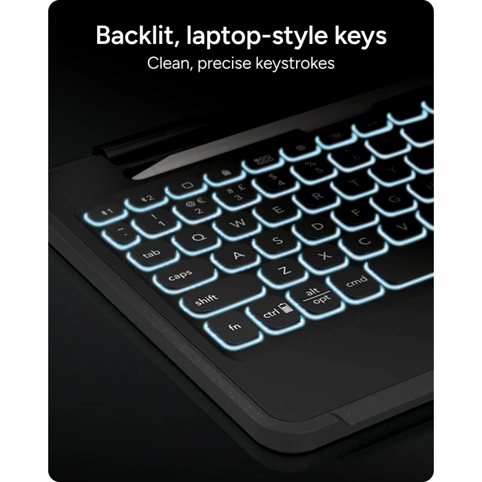 ZAGG Rugged Book iPad 11" (A16)/ 10.9" (Gen 10) Case - Durable Wireless Keyboard Case, Military-Grade Drop Protection, Multi-Device Pairing, Detachable Backlit Keyboard, Black by ZAGG - Image 4