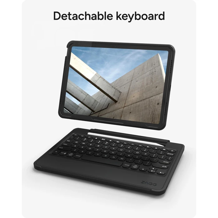 ZAGG Rugged Book iPad 11" (A16)/ 10.9" (Gen 10) Case - Durable Wireless Keyboard Case, Military-Grade Drop Protection, Multi-Device Pairing, Detachable Backlit Keyboard, Black by ZAGG - Image 5