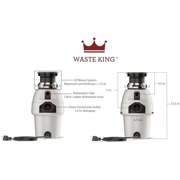 Waste King L-2600 1/2 Horse Power 2600 RPM Food Waste Disposer by Waste King - Image 4